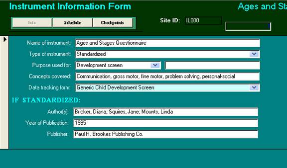 instrument info form