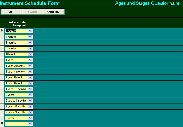 instr schedule form